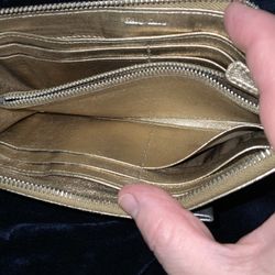 Luxury Metallic Gold Miu Miu Wallet 
