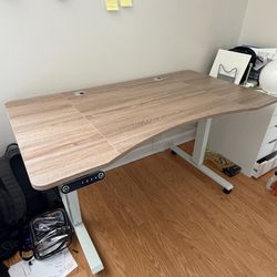 XL Adjustable Standing Desk 55x30” – 4 Memory Presets, White Frame