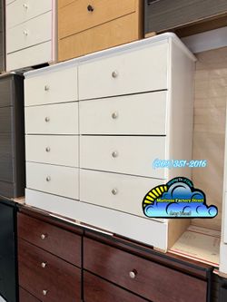 Eight drawer white with rails new chest cajonera Comoda