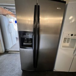 Whirlpool Stainless Steel Refrigerator 36” Wide Used 