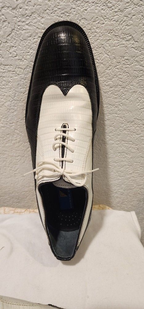 GIORGIO BRUTINI CLASSIC WINGTIP ALLIGATOR PRINT OXFORD DRESS SHOE!! SEE All Pics & Description