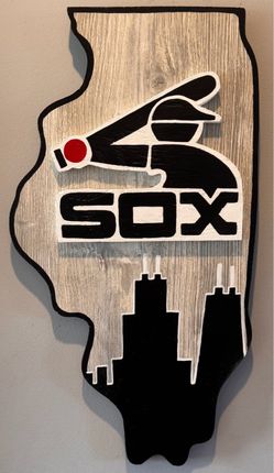 Hand painted White Sox laminate art