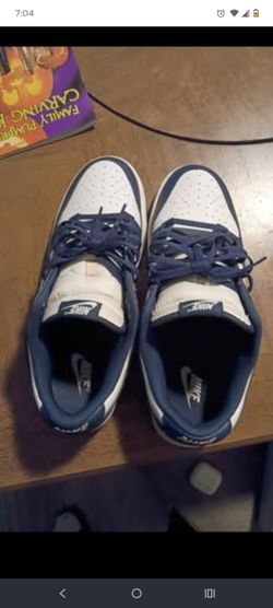 Nike Dunk Low Navy Blue And shite