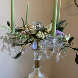 Vintage Crystal Candelebra/Candle Holder