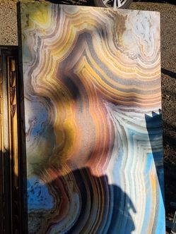Large Abstract Geode-Style Canvas Painting