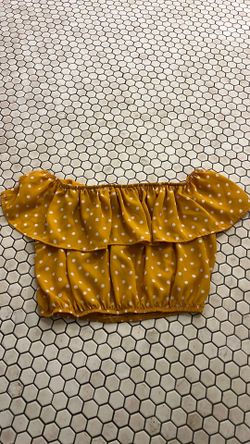 Yellow PolkaDot Crop top