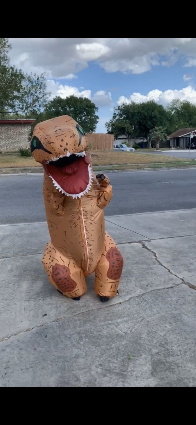 Kids trex blowup costume