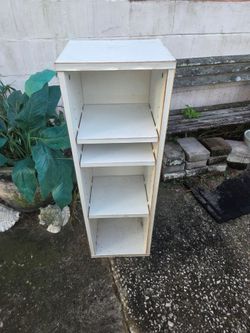 Narrow 3 Shelf (Adjustable)White Laminate Bookcase or Storage Shelf