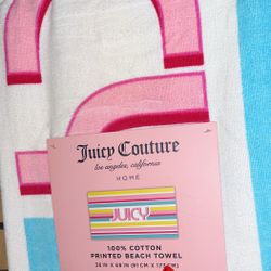 Striped Juicy Couture Beach Towel Los Angeles Home Beach Towel 36“ x 68“ NEW
