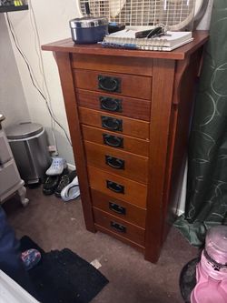 Tall Wood  jewelry Dresser with 8 Drawers