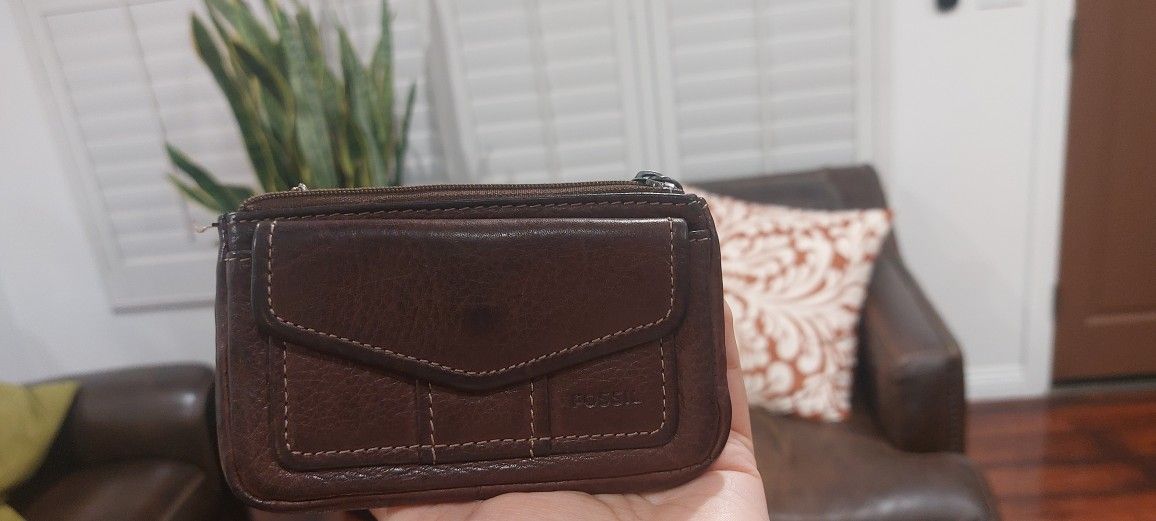 Fossil Wallet Keychain Leather