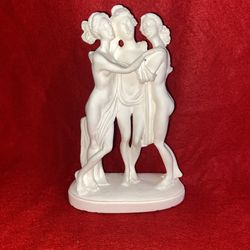 Vintage 5.25 Inch Alabaster Greek 3 Sisters Figurine Imported From Greece (3 available)