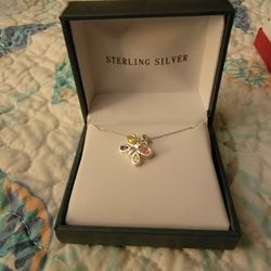 Brand New Sterling silver butterfly pendant necklace