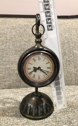 Table Top Hanging Clock, Heavy Weight Bronze Color.