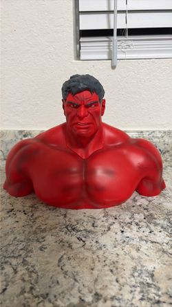 Red Hulk Bust Bank Figure
