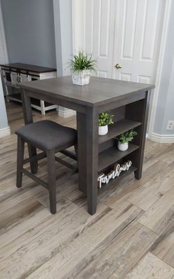 Beautiful gray counter height kitchen table