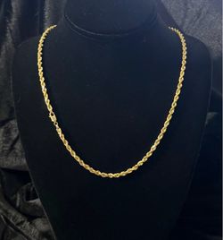 10K Solid Yellow Gold Rope Chain 22" 3.5mm | 17.3g | Diamond Cut
