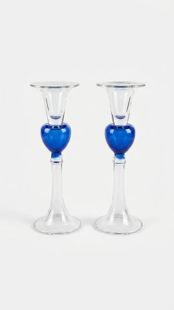 Vintage Hand-Blown Cobalt Blue Candlestick Holder