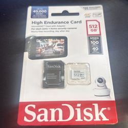 High Endurance 512GB SanDisk MicroSD card