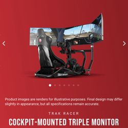 Track Racer Mounted TR8 PRO TRIPLE Monitor Stand