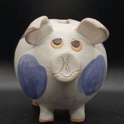 A Puple Pookia Dotted Pig  Bank