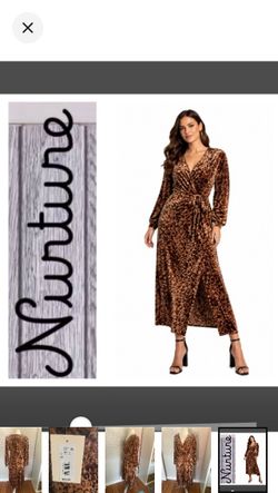 NEW!  Nurture by Westbound Leopard Print Velvet Faux Wrap Dress