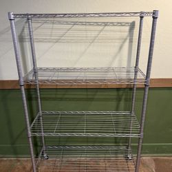 Heavy duty metal shelving unit with wheels kitchen pantry storage