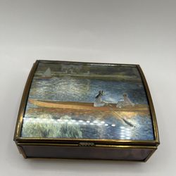 Musical Glass & Metal Jewelry Box. Pierre Auguste Renoir. Plays : Piano Concerto # 1