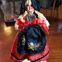 Lovely Vintage Blonde Braided Cellulose Doll