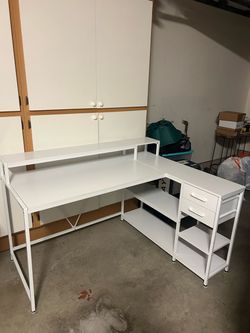 White Desk - L Shaped