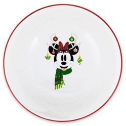 Disney Parks Nordic Winter Santa Minnie Mouse Mickey Cereal Soup Bowl