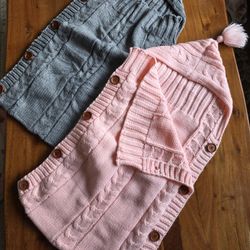 Knitted Baby Swattle Blanket 