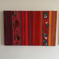 Original Thriptic  Fine Art Painting 