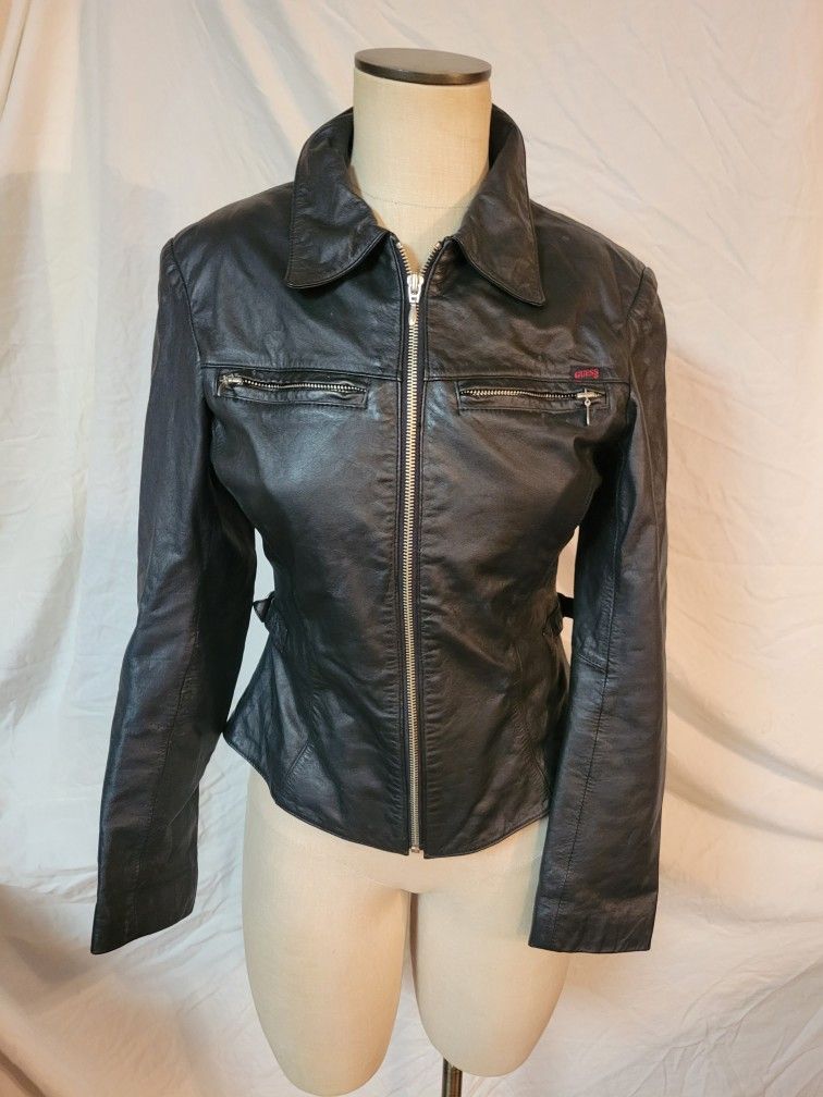 GUESS JEANS LEATHER JACKET.