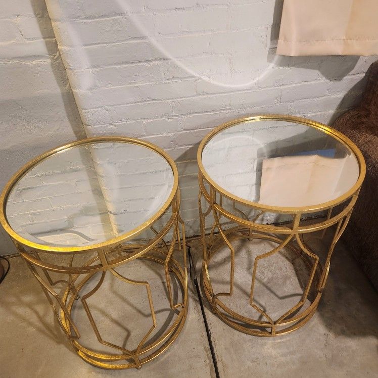 Gold Mirrored Side Tables
