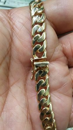 14k Gold cuban link bracelet hand made 34.7 grams