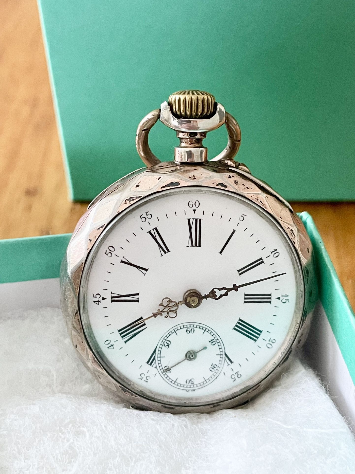 1925 German Silver Rose Gold Pocket Watch