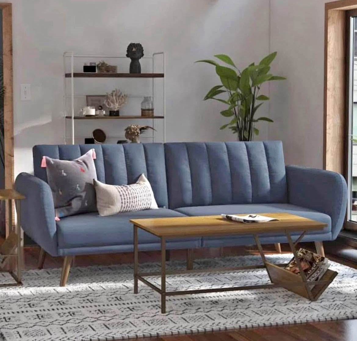 Futon, Blue Linen