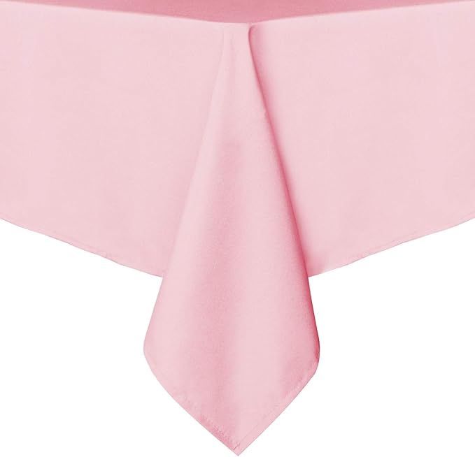6-Pack Rectangle Tablecloth 60 x 102 Inch Stain & Wrinkle Resistant. Pink. NEW