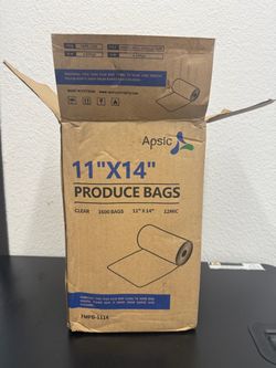 APSIC 11 x 14 Inch 12MIC Clear Plastic Produce Bags on a Roll-1600 Count