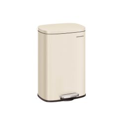 13 Gallon (50 L) Trash Can, Stainless Steel Kitchen Garbage Can, Recycling or Waste Bin, Soft Close, Step-On Pedal, Removable Inner Bucket, Brown ULTB