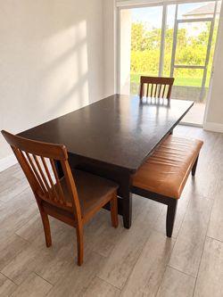 Dining Table Set with Chairs and Bench