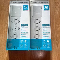 2 Of Brand New Belkin Surge Protector 12outlets Each, Totally 24outlets