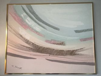 Large Pastel Abstract Painting 40.5” x 50.5” Signed R. Smith