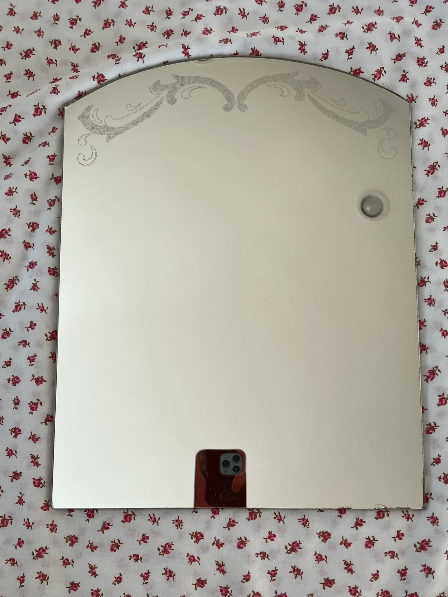 Antique Arched Etched frameless Mirror | Bohol Cottagecore | French Country | Shabby Chic