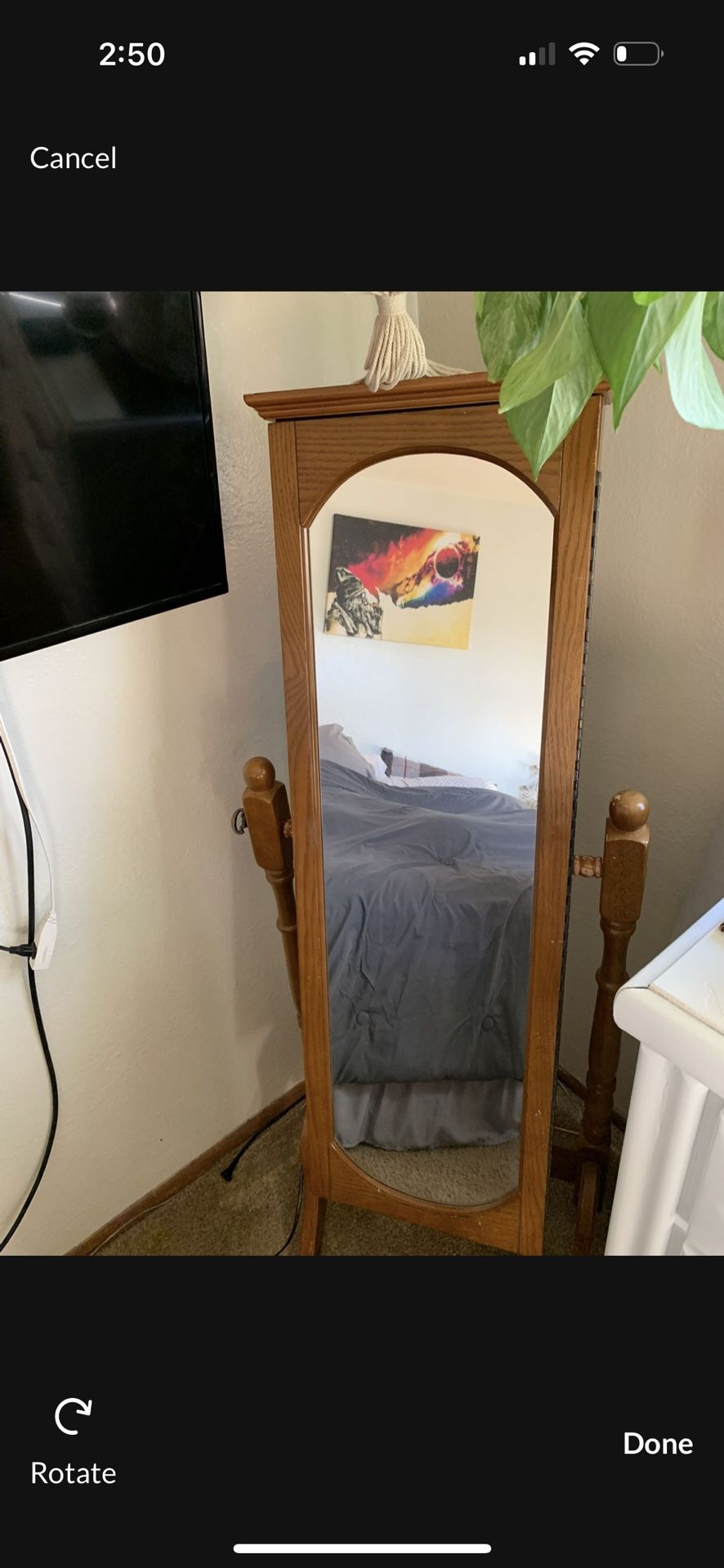 Armoire Organizer with Full-Length Mirror, Back Storage