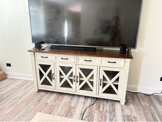 TV stand up to 95 inches solid wood used almost new condition