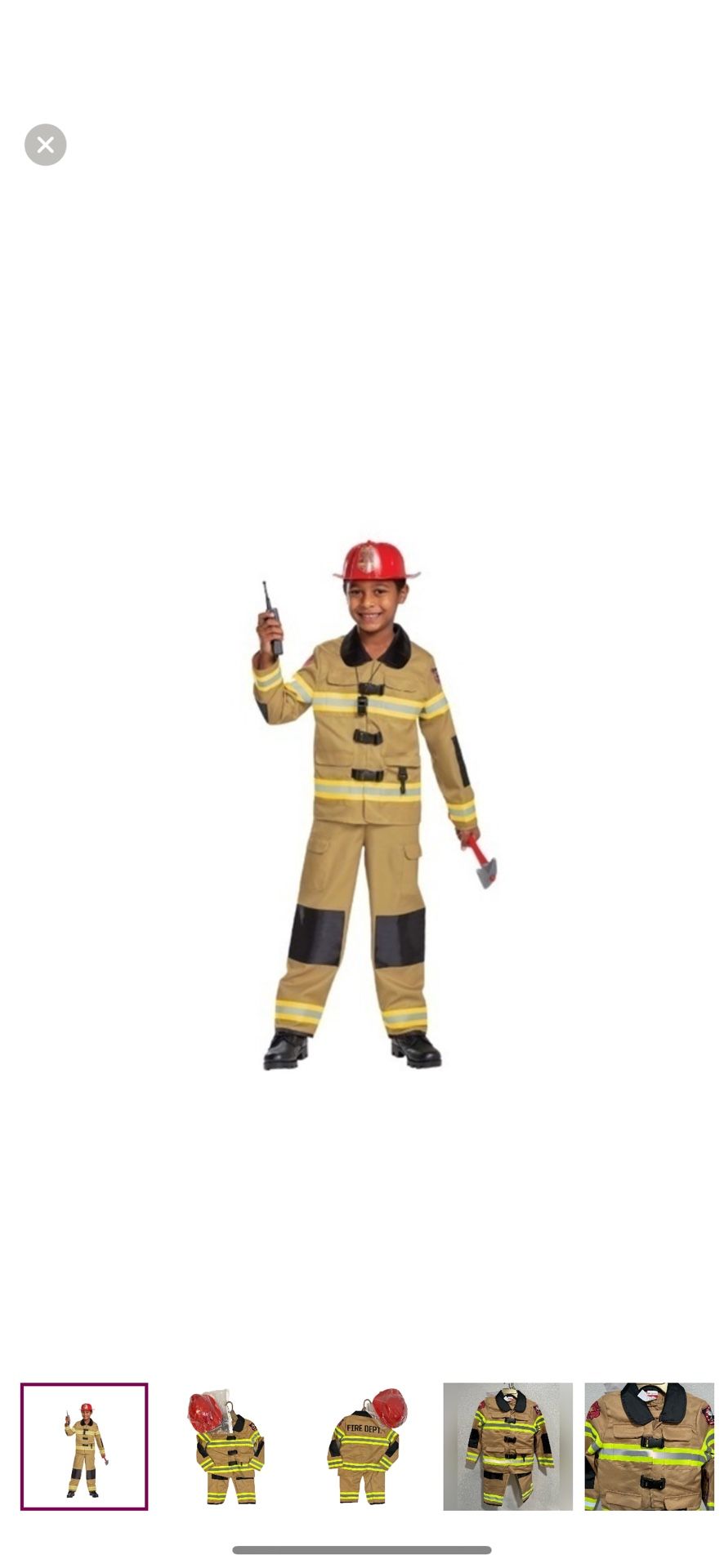 MEMBERS MARK kids unisex "FIREFIGHTER" Halloween costume and accessories -small