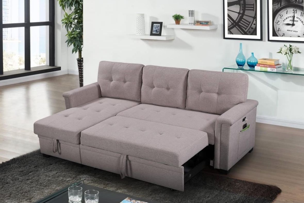Sectional Sofa Sleeper Bed With Storage Chaise