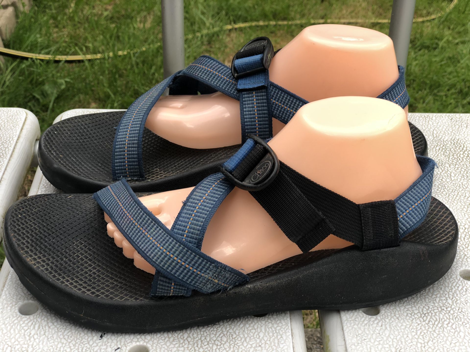 Chaco Vibram Men’s Double Blue Strap Outdoor Sport Sandals Size M13